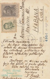 Esperanto Ansichtskarte 1954 von Tschechien nach Kuba Ceska 2401224 - Picture 1 of 2