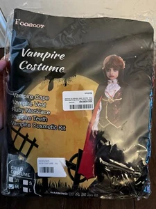 Gothic Vampire Halloween Costume Deluxe Set for Child Medium 8-10 NEW! - Picture 1 of 1