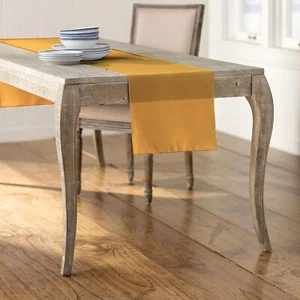 Polyester Poplin Table Runner 14 by 108-Inch Gold - Picture 1 of 2