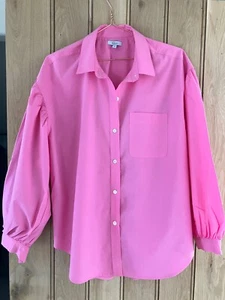 Rails Janae Hot Pink Oversized Collared Button Down Size Size M - Picture 1 of 12