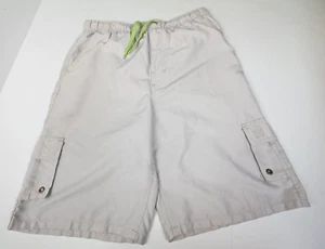 Canyon Creek Youth 18 XL Swim Trunks Lt Beige Lime Green Drawstring 5 Pockets - Picture 1 of 11