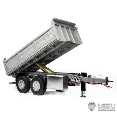 LESU 1/14 RC Unpaint Full Dump Trailer Metal 2 Axles Hydraulic Dumper Trailers - Image 1 of 4