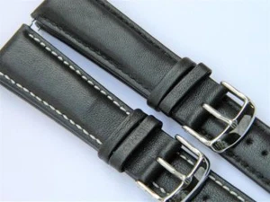 Classic Styling Smooth Semi-Matt Genuine Calf Leather Padded Watch Strap - Picture 1 of 3