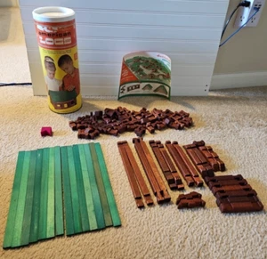 Vintage Halsam American Lincoln Logs Building Log Cabin Set 815 103 pc 1960s - Picture 1 of 4
