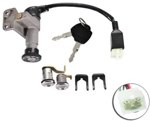 4 WIRES IGNITION KEY SWITCH SET for MOPED SCOOTER KS08 - Picture 1 of 4