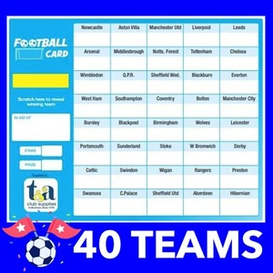 Football Cards Fundraising Football Scratch Charity Cards 40 Team Bus Stop 100 - Picture 1 of 6
