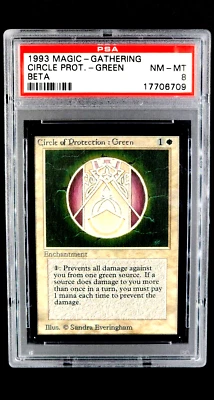 1993 MtG Magic the Gathering Limited Beta Circle of Protection Green PSA 8 NM-MT - Image 1 of 4