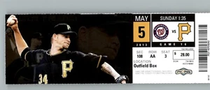 Washington Nationals vs Pittsburgh Pirates 5/5/2013 Full Ticket - A.J. Burnett - Picture 1 of 2