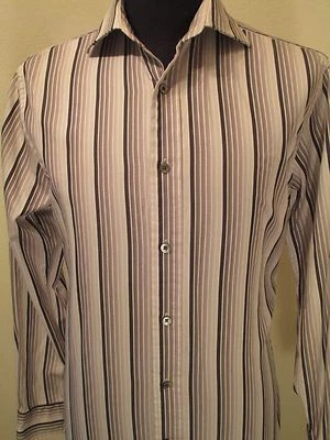 Camisa Express Blanca Rayas Manga Larga Talla M Mediana Calce Clásico Foto 1 de 4