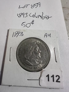 Lote de medio dólar de plata conmemorativo colombiano 1893 sin circular #859 - Imagen 1 de 4