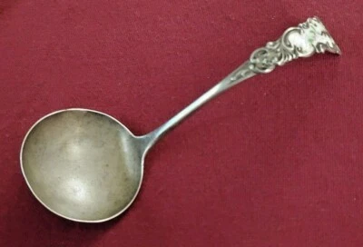 Cucharón de mayonesa de plata esterlina Washington by Manchester esmalte vermeil violeta  Foto 1 de 4