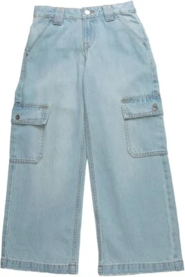 Roxy L79002 Kids Light Blue Celestial Dancer Oversized Denim Pants Size 16/XXL - Image 1 of 3