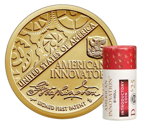 2018-D American Innovation Introductory $1 Coin G Washington Signed First Patent Cover