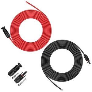 20 Ft 10AWG Solar Extension Cable with Female and Male, 20 FT Red + 20 FT Black - Picture 1 of 8