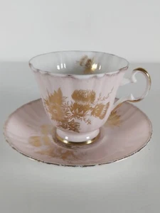 Royal Grafton Gold Thistle Pink Tea Cup And Saucer - Picture 1 of 17