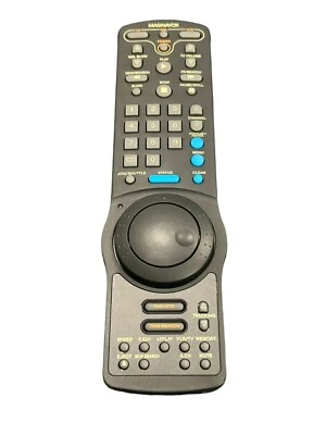 MAGNAVOX Remote Control UREMT46AL001 TV VHS CABLE Black Controller w/ Spin Dial - Image 1 of 4