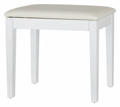 Hocker Klavierbank Weiß Matt Klavierhocker Sitz Pianobank Piano Notenfach - Bild 1 von 4
