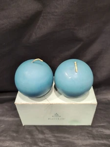 PartyLite Q36592 Woodland Gewürz 3" Kugelkerzen blau 2er Set - Bild 1 von 2