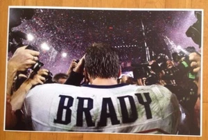 Tom Brady Jersey Patriots Battle Field Paparazzi Frameable Poster 17 X 11 - Picture 1 of 5