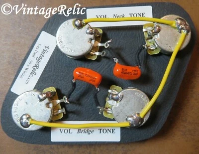 Kit de cableado Orange Drop .022uF Tapas CTS 550k VÁSTAGO LARGO ollas para Gibson Les Paul Foto 1 de 4