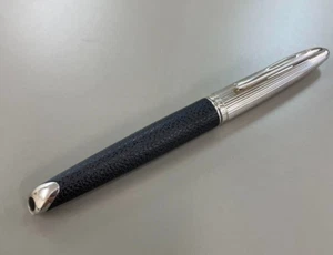 Waterman Carene Coimán Cuero ST Gorra Plateada Tipo Bolígrafo (Sin Caja) Raro - Imagen 1 de 5