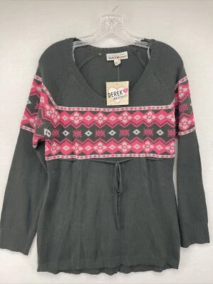 NWT i’m in love with Derek Womens Sweater Gray Pink Maternity Scoop Neck - Image 1 of 4