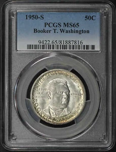 1950-S Booker T. Washington 50C Silver Commemorative PCGS MS-65 - Picture 1 of 2