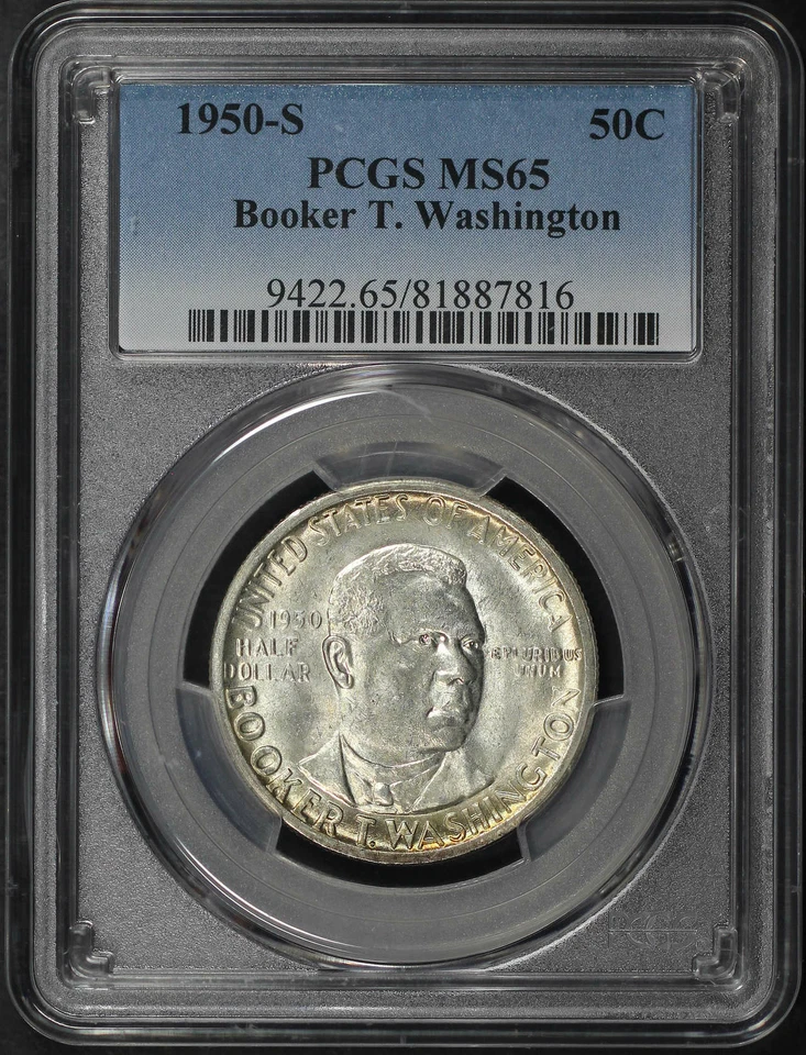 1950-S Booker T. Washington 50C Silver Commemorative PCGS MS-65 - Image 1 of 2