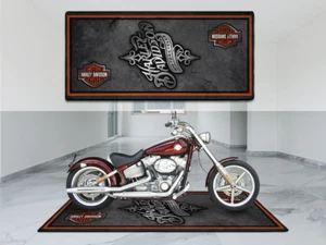 Special Gift for Fans and Lovers Harley Davidson Mat for Garage, Garage Mat - Picture 1 of 1