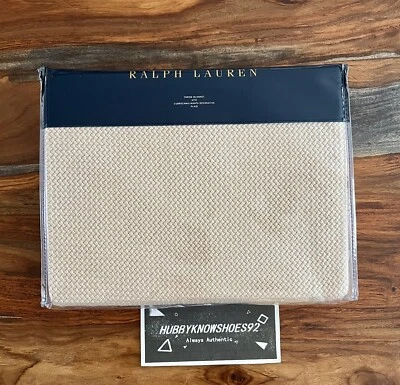 $330 Ralph Lauren Weston Park Lurex Camel Tan Metallic Bed Throw Blanket 54"x72" - Image 1 of 4