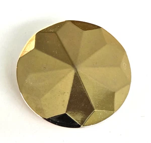 Vintage Gold Tone Diamond Star Stamped Round Scarf Clip 1-3/8" - Picture 1 of 3