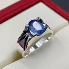 Natural Blue Sapphire Stone Ring Handmade Ring Promise Ring Sapphire Gift 925