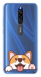 Coque en silicone imprimée compatible Xiaomi Redmi 8 Coucou Corgi - Photo 1 sur 3