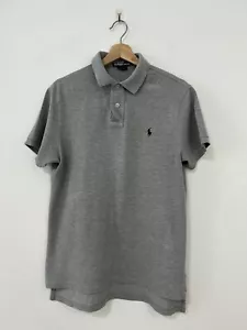 POLO RALPH LAUREN MENS GREY POLO SHIRT - Sz M Custom Fit Summer Small Pony - Picture 1 of 8