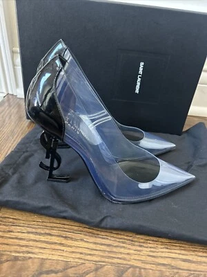 Bomba Saint Laurent Opyum 110 YSL UE 39.5 US 9.5 Transparente PVC Tacón Alto Foto 1 de 4