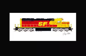 Santa Fe Kodachrome SD40-2 11"x17" stampa opaca firmata Andy Fletcher - Foto 1 di 1