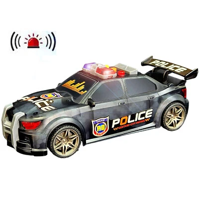 Coche de policía alimentado por fricción para niños juguete regalo con luces de sonido de sirena maletero abrible Foto 1 de 4