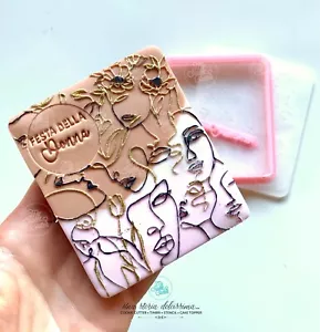 Festa della donna Texture + Timbro + Contorno Formine Biscotti Cookie 7x8,5cm - Foto 1 di 1