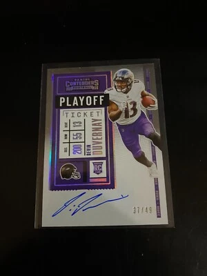 Devin Duvernay 2020 Panini Contenders Playoff Ticket /49 Auto RC Ravens - Image 1 of 2