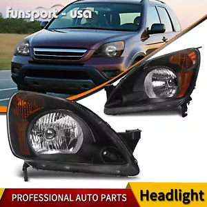 For 2002-2004 Honda CR-V CRV 02 03 04 Black Housing Headlights Headlamps LH+RH - Bild 1 von 10