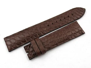 Cinturino Vero Coccodrillo Marrone 20/18mm Artigianale Fatto a Mano Unisex Nuovo - Imagen 1 de 4
