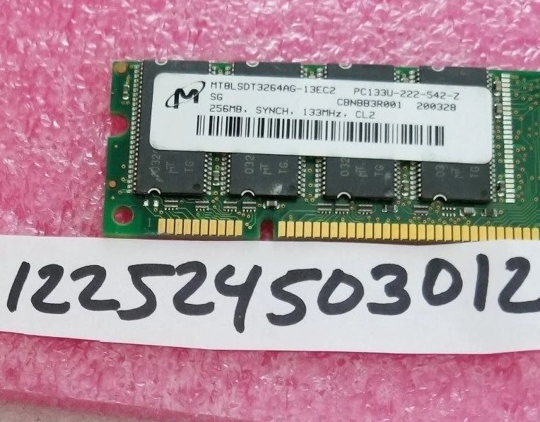 256MB  1RX8 SDRAM SDR SYN SD PC PC133  133 CL2 168PIN NON-ECC  SINGLE RANK  32X8 - Image 1 of 1