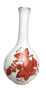 Vintage Herend Chinese Bouquet Rust Gold Trim Miniature Porcelain Bud Vase - Picture 1 of 5