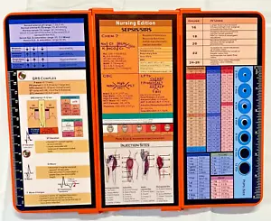 Folding Nurse Clipboard Tri-Fold Nursing Edition Sepsis/Sirs IV Injection Sites - Picture 1 of 6