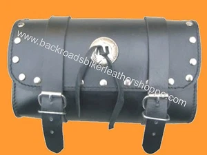 STUDDED LEATHER MOTORCYCLE BIKER TOOL BAG SMALL 9.5X5X3 - Picture 1 of 1