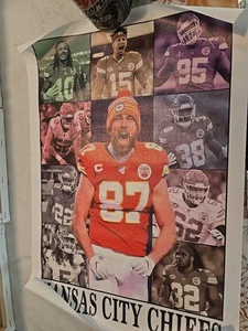 Travis Kelce #87 Kansas City Chiefs 11.5 X 17.5 Inches Canvas Poster - Picture 1 of 5