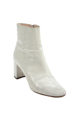 Botines Loeffler Randall para mujer de cuero en relieve blancos talla 8 Foto 1 de 4