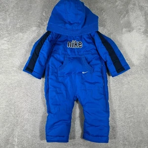 De colección Nike Traje de Nieve Bebé 24M Azul Con Capucha Una Pieza Forrado Invierno Traje Puffer - Imagen 1 de 11