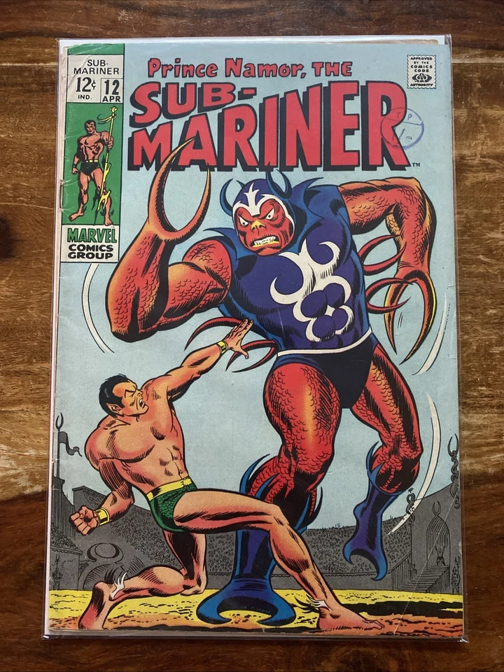Sub-Mariner 12. VG. 1969. 1st Appearance of Naga. Marvel Comics Silver Age - Image 1 of 1
