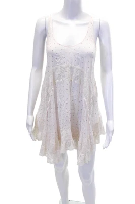 Free People Womens Cotton Scoop Neck Sleeveless Floral Slip Night Gown Pink Size - Image 1 of 4